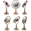 image:imageOVENTE 8 Lighted Tabletop Mount Makeup Mirror Nickel Brushed MPT75BR1X5XAntique Copper