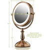 image:imageOVENTE 8 Lighted Tabletop Mount Makeup Mirror Nickel Brushed MPT75BR1X5XAntique Copper
