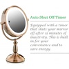 image:imageOVENTE 8 Lighted Tabletop Mount Makeup Mirror Nickel Brushed MPT75BR1X5XAntique Copper