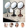 image:imageOVENTE 8 Lighted Tabletop Mount Makeup Mirror Nickel Brushed MPT75BR1X5XNickel Brushed