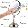 image:imageOVENTE 8 Lighted Tabletop Mount Makeup Mirror Nickel Brushed MPT75BR1X5XNickel Brushed