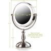 image:imageOVENTE 8 Lighted Tabletop Mount Makeup Mirror Nickel Brushed MPT75BR1X5XNickel Brushed