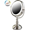 image:imageOVENTE 8 Lighted Tabletop Mount Makeup Mirror Nickel Brushed MPT75BR1X5XNickel Brushed