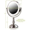 image:imageOVENTE 8 Lighted Tabletop Mount Makeup Mirror Nickel Brushed MPT75BR1X5XNickel Brushed