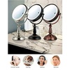 image:imageOVENTE 8 Lighted Tabletop Mount Makeup Mirror Nickel Brushed MPT75BR1X5XNickel Brushed