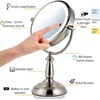 image:imageOVENTE 8 Lighted Tabletop Mount Makeup Mirror Nickel Brushed MPT75BR1X5XNickel Brushed