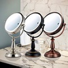 image:imageOVENTE 8 Lighted Tabletop Mount Makeup Mirror Nickel Brushed MPT75BR1X5XNickel Brushed