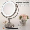 image:imageOVENTE 9 Lighted Tabletop Vanity Makeup Mirror Nickel Brushed MGT95BR1X5X