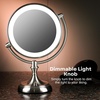 image:imageOVENTE 9 Lighted Tabletop Vanity Makeup Mirror Nickel Brushed MGT95BR1X5X