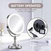 image:imageOVENTE 9 Lighted Tabletop Vanity Makeup Mirror Nickel Brushed MGT95BR1X5X