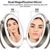 image:imageOVENTE 9 Lighted Tabletop Vanity Makeup Mirror Nickel Brushed MGT95BR1X5X