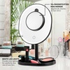 image:imageOVENTE 9 Rechargeable Lighted Tabletop Vanity Makeup Mirror White MOT22WBlack