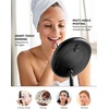 image:imageOVENTE 9 Rechargeable Lighted Tabletop Vanity Makeup Mirror White MOT22WBlack
