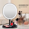 image:imageOVENTE 9 Rechargeable Lighted Tabletop Vanity Makeup Mirror White MOT22WBlack