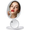 image:imageOVENTE 9 Rechargeable Lighted Tabletop Vanity Makeup Mirror White MOT22WWhite