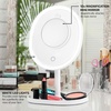 image:imageOVENTE 9 Rechargeable Lighted Tabletop Vanity Makeup Mirror White MOT22WWhite