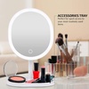 image:imageOVENTE 9 Rechargeable Lighted Tabletop Vanity Makeup Mirror White MOT22WWhite