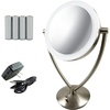 image:imageOVENTE 7 Lighted Tabletop Mount Makeup Mirror Nickel Brushed MLT75BR1X5X