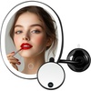 image:imageOVENTE 9 Rechargeable Lighted Tabletop Vanity Makeup Mirror White MOT22WBlack