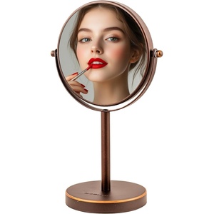 image:imageOVENTE 6 Lighted Tabletop Round Vanity Mirror Antique Bronze MLT60ABZ1X7XAntique Bronze