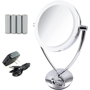 image:imageOVENTE 7 Lighted Tabletop Mount Makeup Mirror Polished Chrome MLT75CH1X5X
