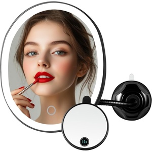 image:imageOVENTE 9 Rechargeable Lighted Tabletop Vanity Makeup Mirror White MOT22WBlack