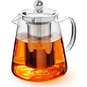image:imageOVENTE Glass Teapot with Removable Stainless Steel Infuser Clear FGH17TClear  40 oz