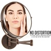 image:imageOVENTE 9 Wall Mounted Makeup Mirror Nickel Brushed MNLFW90BR1X10XAntique Bronze