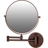 image:imageOVENTE 9 Wall Mounted Makeup Mirror Nickel Brushed MNLFW90BR1X10XAntique Bronze