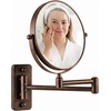 image:imageOVENTE 9 Wall Mounted Makeup Mirror Nickel Brushed MNLFW90BR1X10XAntique Bronze