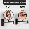 image:imageOVENTE 9 Wall Mounted Makeup Mirror Nickel Brushed MNLFW90BR1X10XAntique Bronze