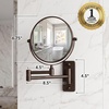 image:imageOVENTE 9 Wall Mounted Makeup Mirror Nickel Brushed MNLFW90BR1X10XAntique Bronze