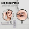 image:imageOVENTE 9 Wall Mounted Makeup Mirror Nickel Brushed MNLFW90BR1X10XNickel Brushed