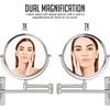 image:imageOVENTE 9 Wall Mounted Makeup Mirror Nickel Brushed MNLFW90BR1X10XNickel Brushed