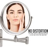 image:imageOVENTE 9 Wall Mounted Makeup Mirror Nickel Brushed MNLFW90BR1X10XNickel Brushed