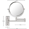 image:imageOVENTE 9 Wall Mounted Makeup Mirror Nickel Brushed MNLFW90BR1X10XNickel Brushed