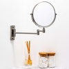 image:imageOVENTE 9 Wall Mounted Makeup Mirror Nickel Brushed MNLFW90BR1X10XNickel Brushed