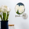 image:imageOVENTE 9 Wall Mounted Makeup Mirror Nickel Brushed MNLFW90BR1X10XNickel Brushed