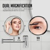 image:imageOVENTE 9 Wall Mounted Makeup Mirror Nickel Brushed MNLFW90BR1X10XPolished Chrome