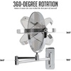 image:imageOVENTE 9 Wall Mounted Makeup Mirror Nickel Brushed MNLFW90BR1X10XPolished Chrome