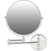 image:imageOVENTE 9 Wall Mounted Makeup Mirror Nickel Brushed MNLFW90BR1X10XPolished Chrome