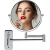 image:imageOVENTE 9 Wall Mounted Makeup Mirror Nickel Brushed MNLFW90BR1X10XPolished Chrome