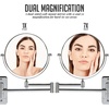 image:imageOVENTE 9 Wall Mounted Makeup Mirror Nickel Brushed MNLFW90BR1X10XPolished Chrome
