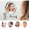 image:imageOVENTE 9 Wall Mounted Makeup Mirror Nickel Brushed MNLFW90BR1X10XPolished Chrome