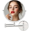 image:imageOVENTE 9 Wall Mounted Makeup Mirror Nickel Brushed MNLFW90BR1X10XPolished Chrome