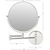 image:imageOVENTE 9 Wall Mounted Makeup Mirror Nickel Brushed MNLFW90BR1X10XPolished Chrome