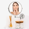 image:imageOVENTE 9 Wall Mounted Makeup Mirror Nickel Brushed MNLFW90BR1X10XPolished Chrome