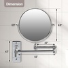image:imageOVENTE 9 Wall Mounted Makeup Mirror Nickel Brushed MNLFW90BR1X10XPolished Chrome