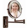 image:imageOVENTE 9 Wall Mounted Makeup Mirror Nickel Brushed MNLFW90BR1X10XAntique Bronze