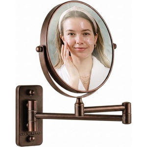 image:imageOVENTE 9 Wall Mounted Makeup Mirror Nickel Brushed MNLFW90BR1X10XAntique Bronze
